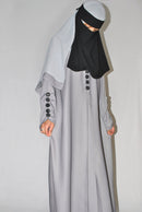 Modest Grey Closed Abaya