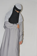 Modest Grey Closed Abaya