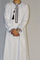 White & Maroon Emirati Thobe