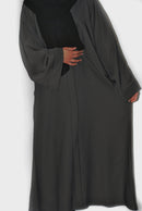 Charcoal Grey Open Abaya