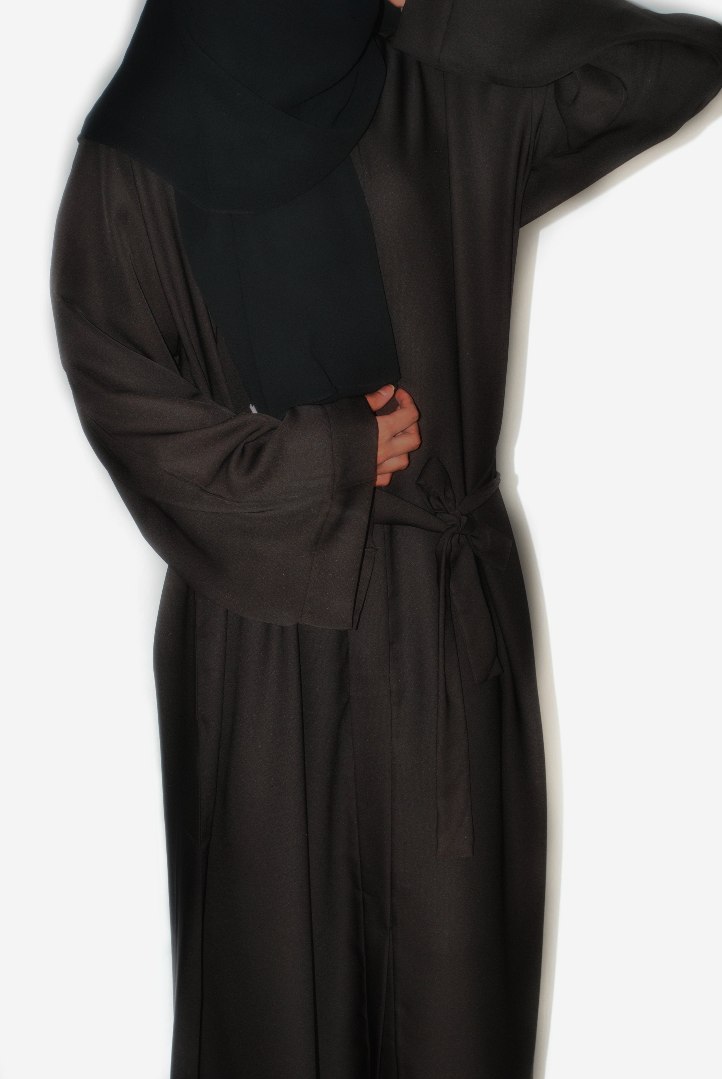 Dark Henna Green Open Abaya