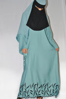 Embroidered Teal Closed Abaya