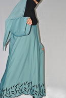 Embroidered Teal Closed Abaya