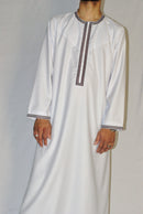 White & Maroon Emirati Thobe