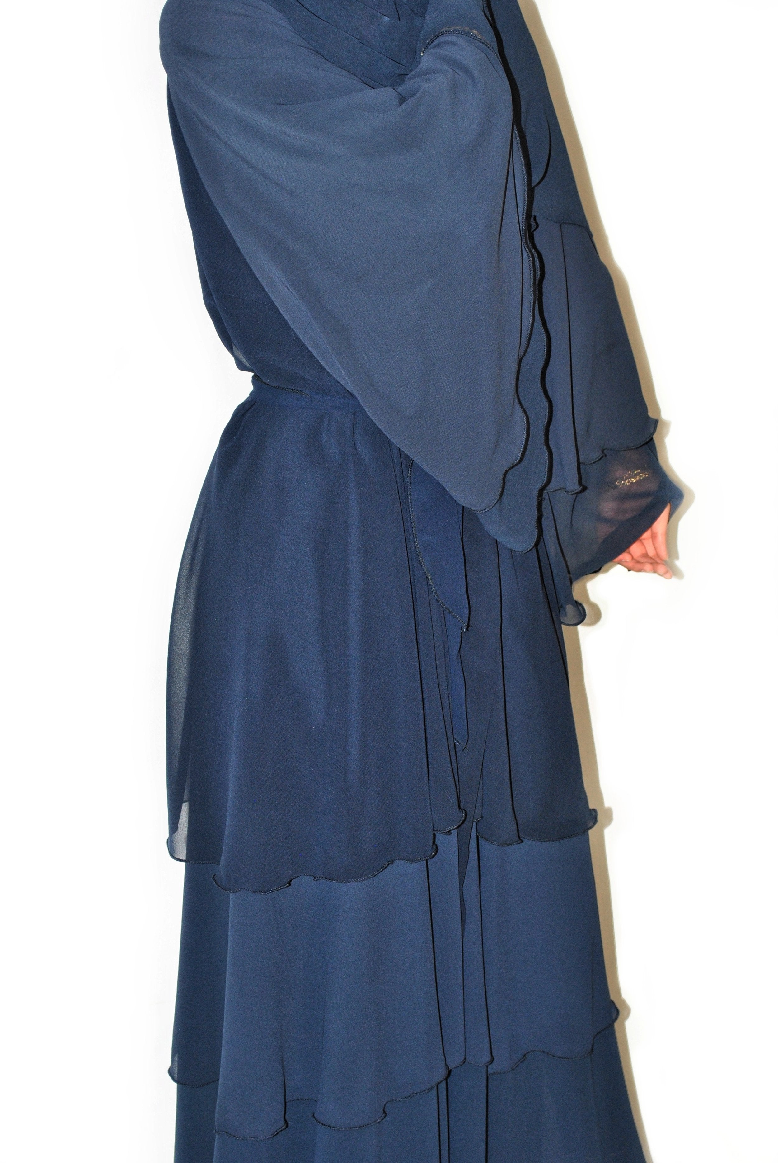 Navy Layered Abaya