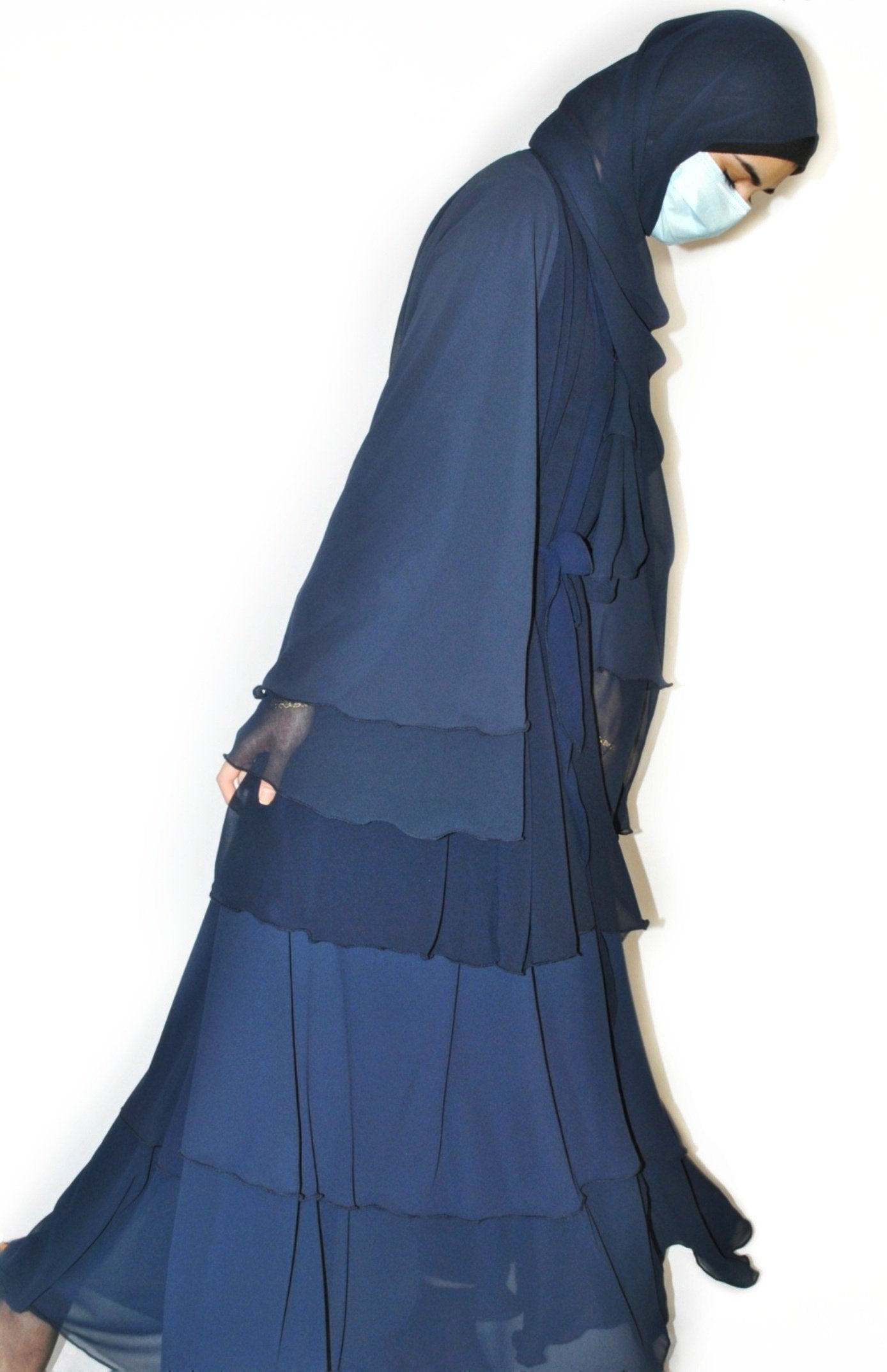 Navy Layered Abaya