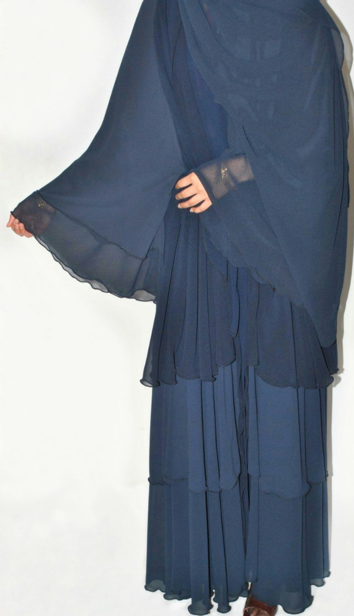 Navy Layered Abaya