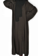 Dark Henna Green Open Abaya