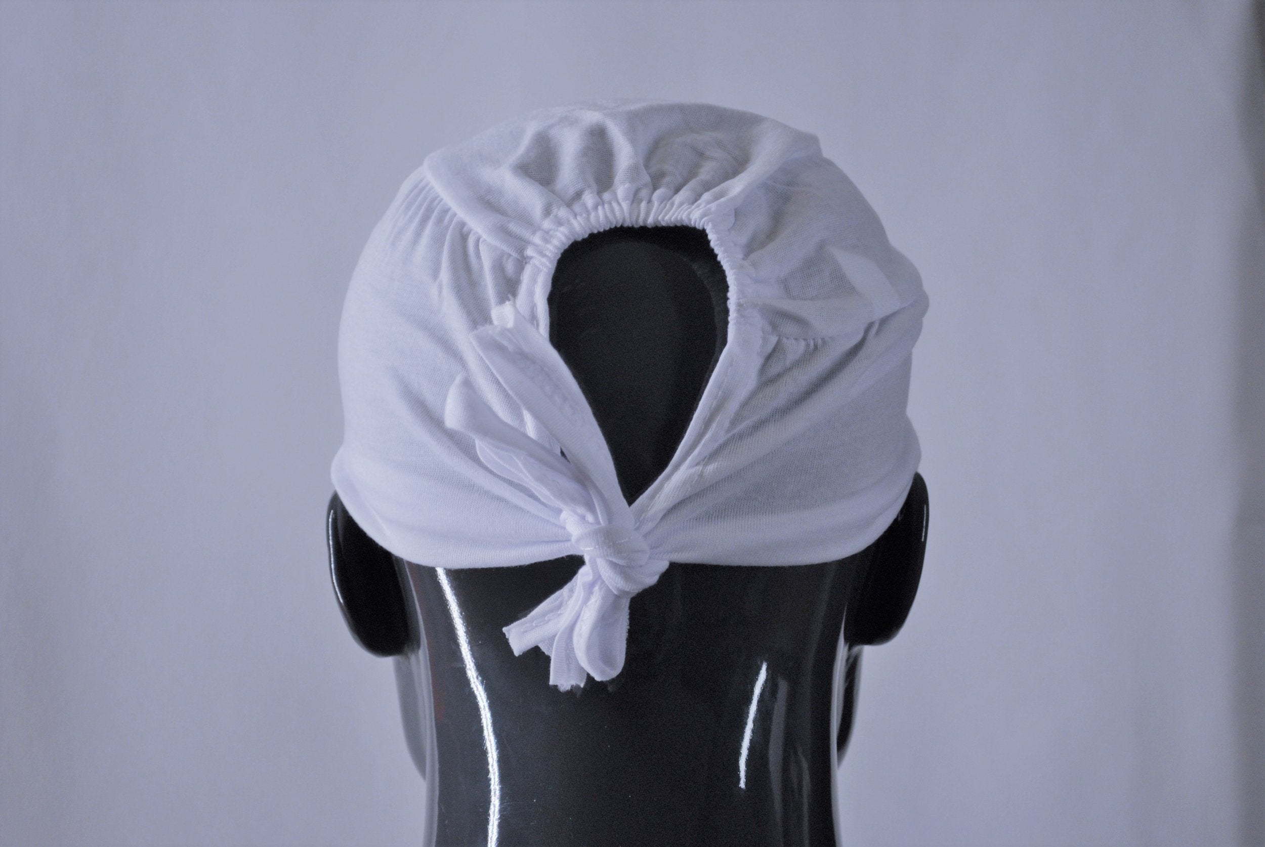 White Under Cap with Tie Back Lace