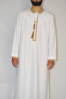 White & Gold Emirati Thobe