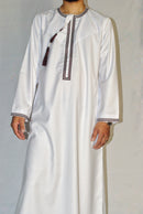 White & Maroon Emirati Thobe