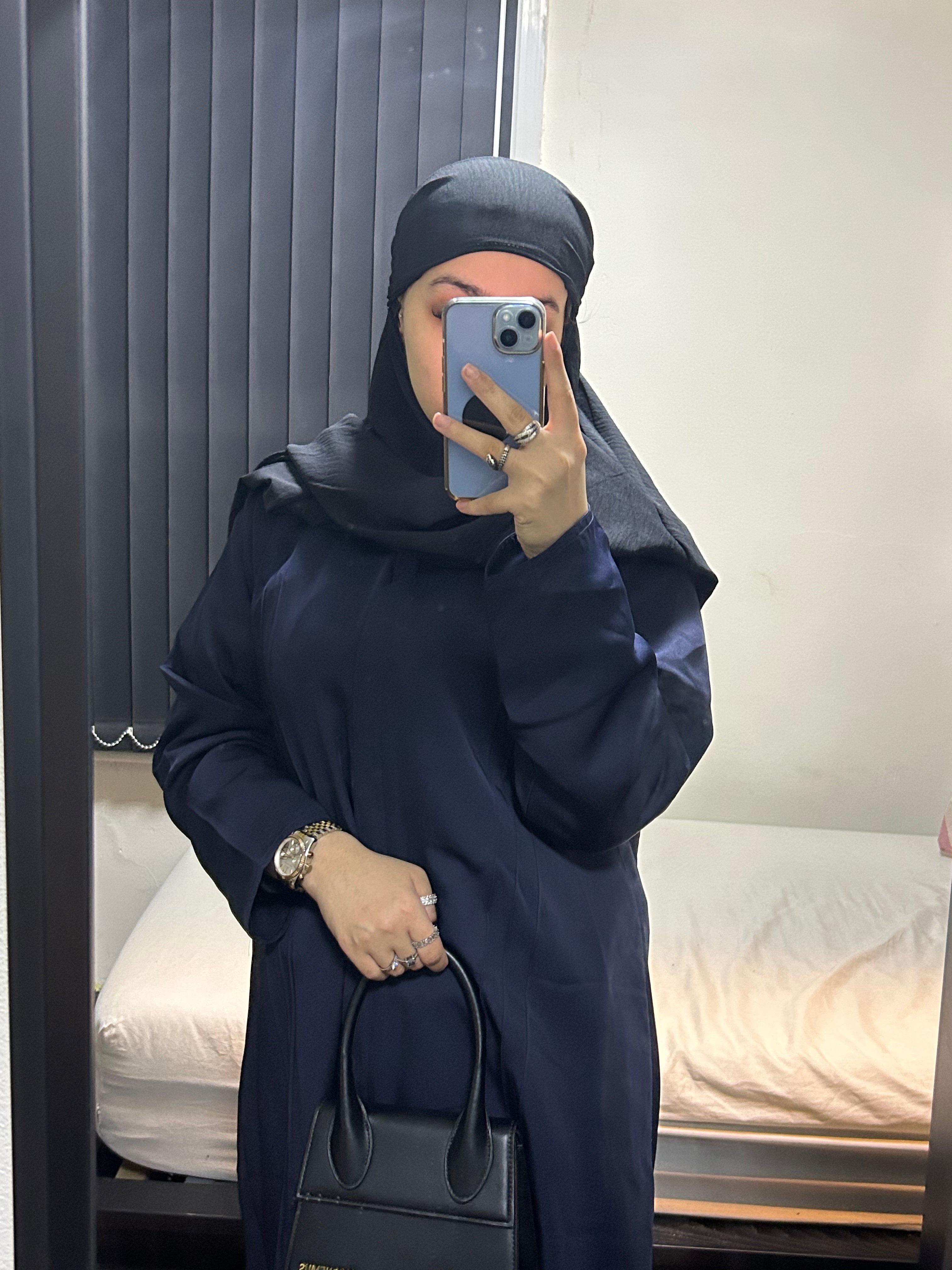 Navy Blue Everyday Open Abaya