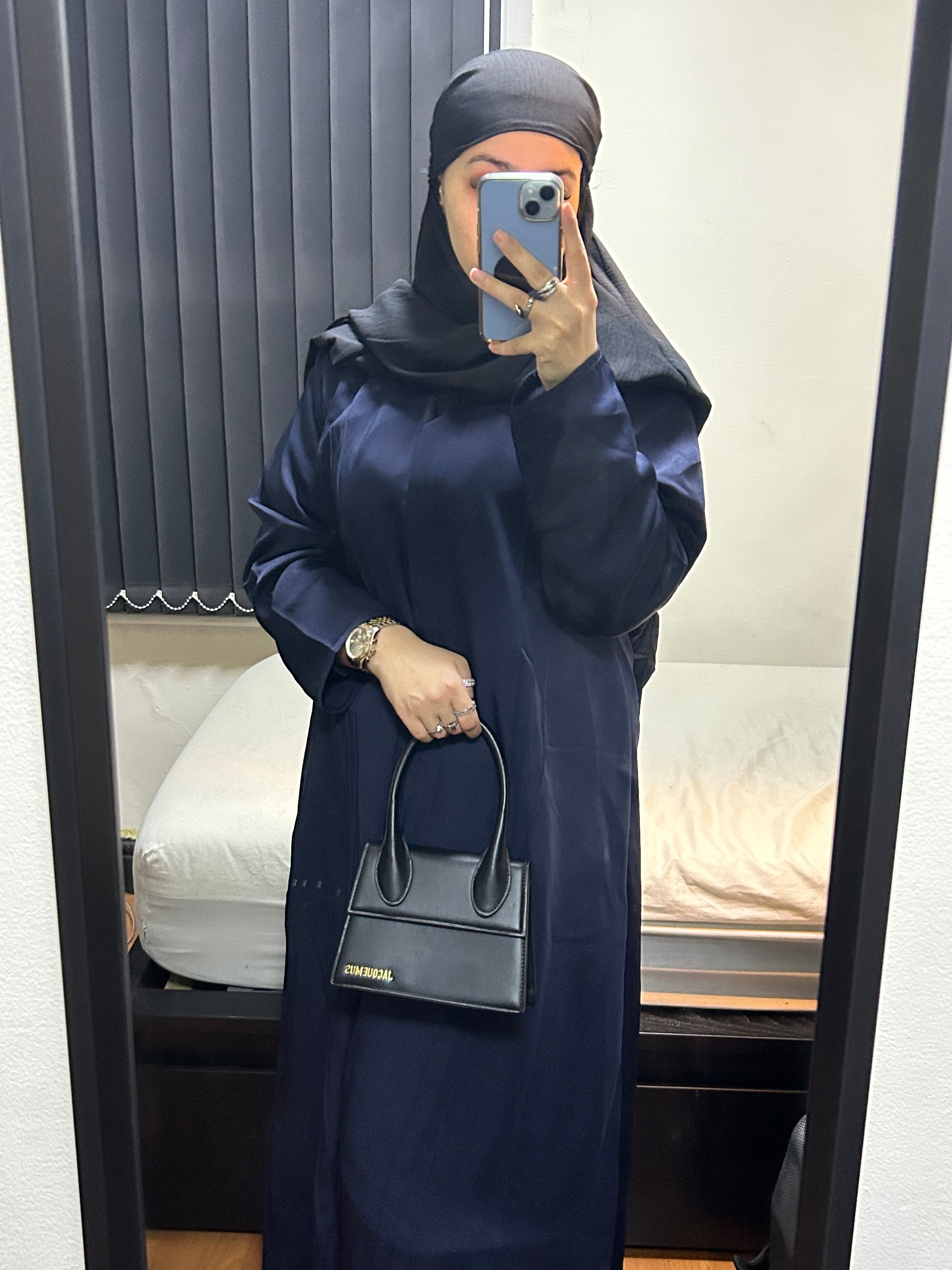 Navy Blue Everyday Open Abaya